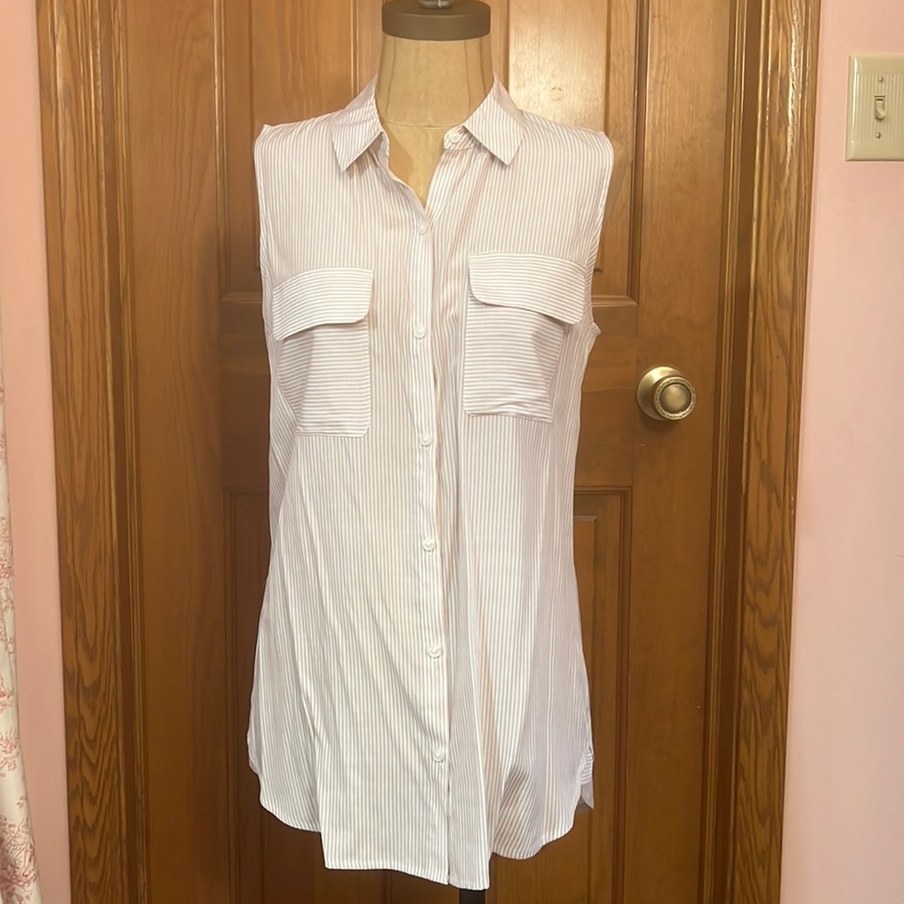 EUC Express Pink Striped City Shirt S